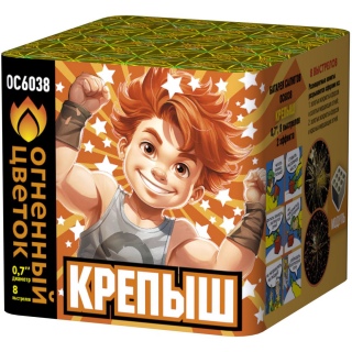 Батарея салютов Огненный цветок ОС6038 Крепыш (0,7