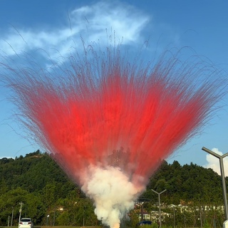 Дневной веерный салют Piroff СУ0305012 Лапша, Deep red smoke mine (Z) (1,2